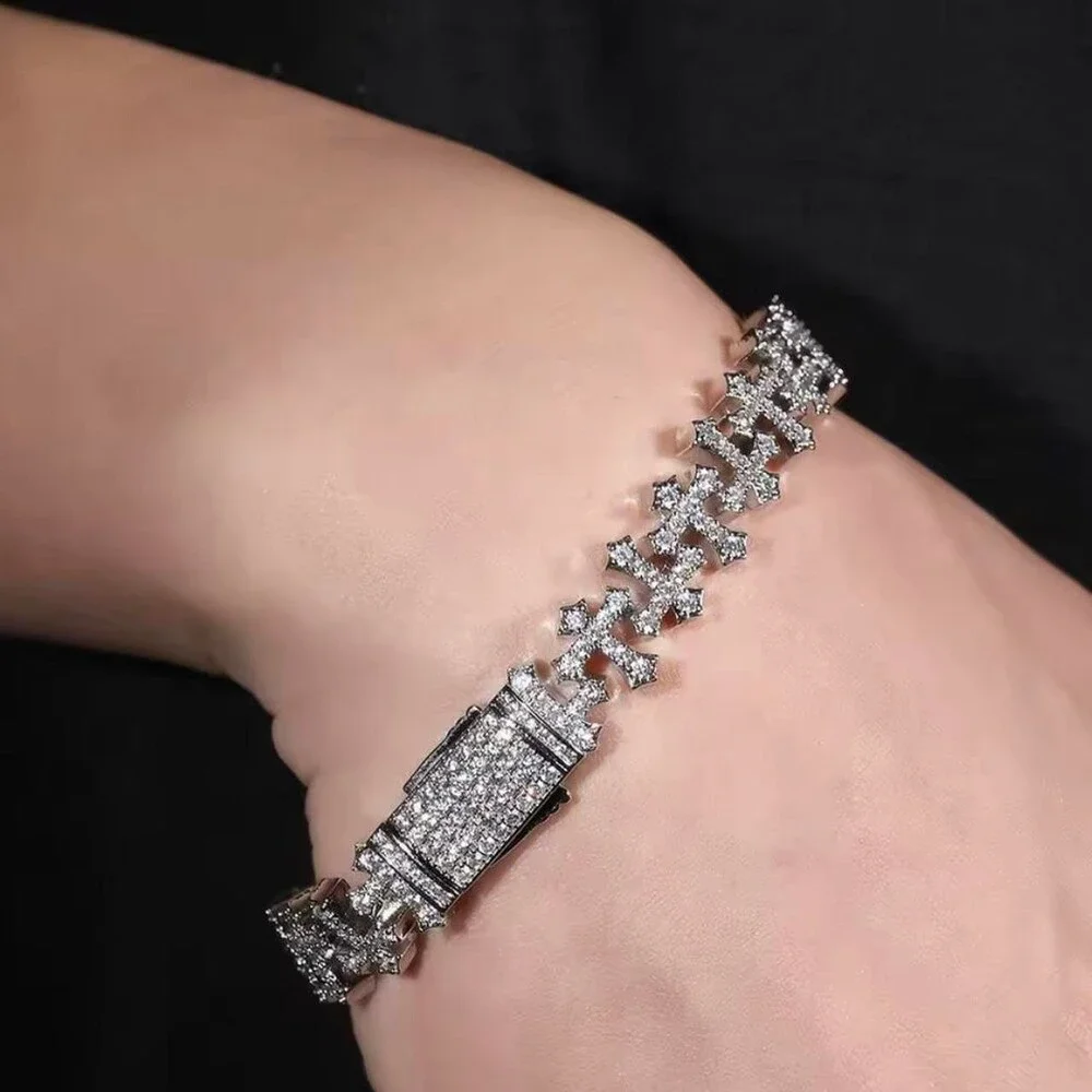 Cross Bracelet Cz 8 Inch